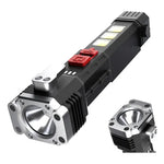 Linterna Táctica 4en1 Emergencia Martillo Seguridad Usb Lint Blanco Negro
