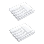 X2 Organizador Cubierto Utensilio Servicio Cocina 6 Cajones Transparente