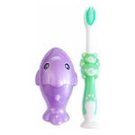 Cepillo Dental Para Pequeños Con Juguete Motivador Divertido Verde Claro