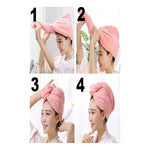 Toalla Para Pelo Turbante Microfibra Secar Cabello Color X3