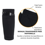 Espinilleras Fútbol Niño Adulto Pantorrilla Protección Manga