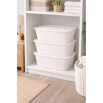 X3 Caja Cesta Organizadora Plastica Con Tapa Apilable 14ltrs