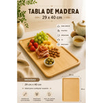 Bandeja De Madera Multiuso Para Servir Y  Picoteo  40x29 Cm Madera