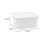 X3 Caja Cesta Organizadora Plastica Con Tapa Apilable 14ltrs