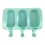 Molde De Helado Silicona Paleta X3 Con Tapa Color