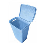 Canasto De Plastico Para Ropa Sucia Con Tapa Calado Cesto