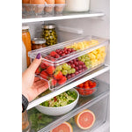 X2 Contenedor Organizadora Refrigerador Con Asa Inferior Transparente