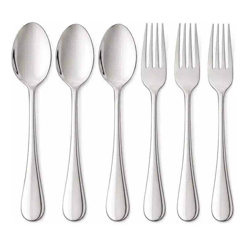 Juego Set 6 Cubiertos Plateados 3 Cucharas Tenedores