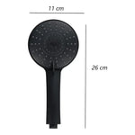 Cabezal De Ducha Grande, Ajustable. Ducha De Mano  Negro Mate