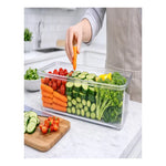 X2 Contenedor Organizadora Refrigerador Con Asa Inferior Transparente