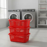 Pack 3 Cestas Apilables Organizadoras Anidable De 4 Litros Rojo