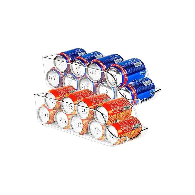 Pack X4 Organizador De Bebidas Lata Para Refrigerador Bebida Transparente