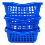 3 Cestas Apilables Organizadoras Anidable De 4 Litros Azul