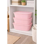 X3 Caja Cesta Organizadora Plastica Con Tapa Apilable 14ltrs