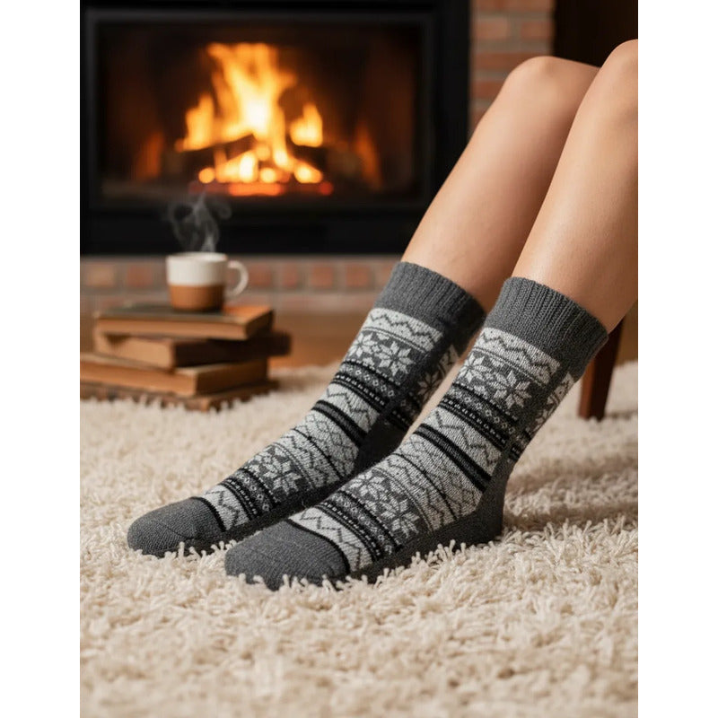 6 Pares Medias Calcetines De Invierno Chiporro Frio Térmicas Variados Variado 40-46