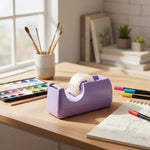 Porta Scotch Dispensador Cinta Adhesiva Para Escritorio Lila
