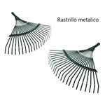 X2 Rastrillos Barre Hojas Metálico Para Jardín 22 Dientes Verde Oscuro