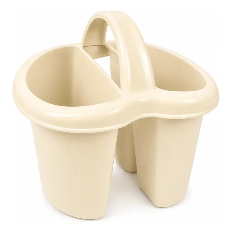 Escurridor Organizador Cubiertos 4 Divisiones Plastico Crema