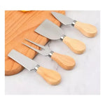X6 Tabla Picoteo Madera Coctel + Utensilio Para Cortar Queso Redondo Beige