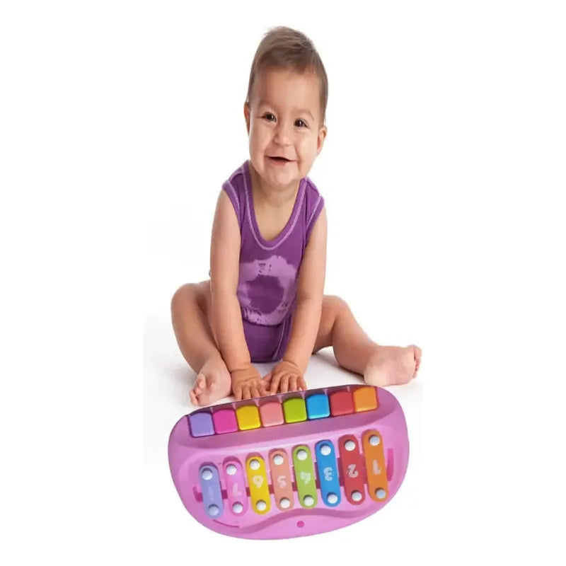 Xilófono  Piano Didáctico Musical Educativos  Bebé 8 Tonos Rosa Chicle