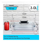 Fuente De Vidrio Para Hornear 3 Litros Con Tapa Rectangular Vidrio