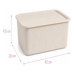 X3 Caja Cesta Organizadora Plastica Con Tapa Apilable 14ltrs