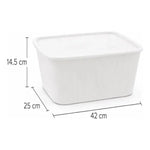 X3 Caja Cesta Organizadora Plastica Con Tapa Apilable 14ltrs
