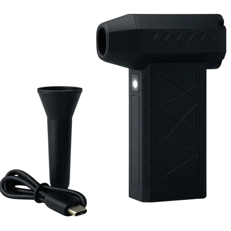 Mini Secador De Aire Turbo Jet De Velocidad Recargable Negro
