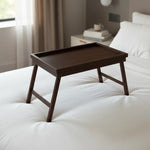 Bandeja Desayuno Con Patas Plegable Para Cama Sofa De Bambu Marrón Oscuro