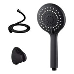 Kit  Ducha Teléfono Plast Manguera Soporte  Acero Inox Negro Negro