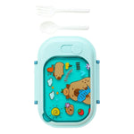 Lonchera Taper Hérmetico  + Cubiertos Infantil Capibara