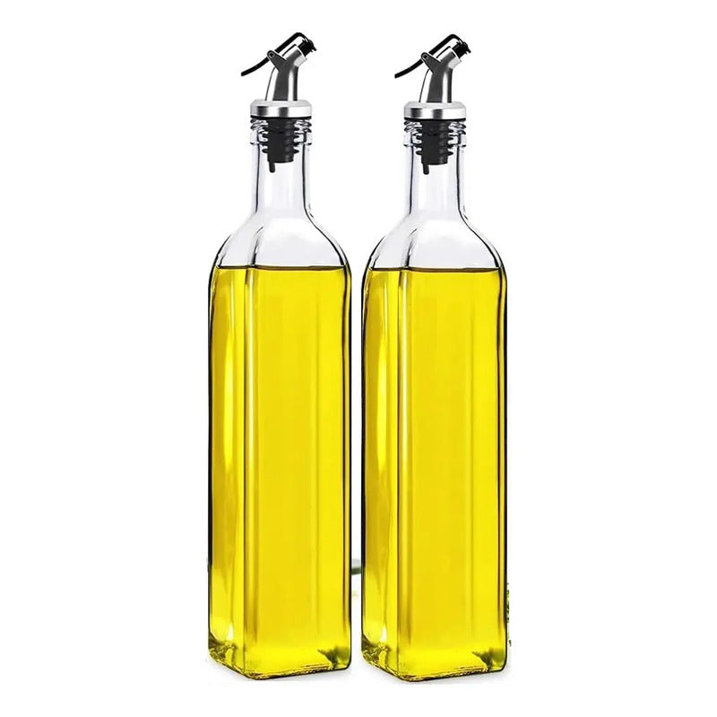 Botella Dispensadora Aceite Vino Especias Con Tapón 500ml X2