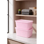 X3 Caja Cesta Organizadora Plastica Con Tapa Apilable 14ltrs