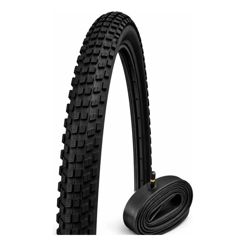 Un Neumatico + Camara Bicicleta Aro 27.5 X 2.35  Plegables Negro