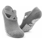 Calcetines Antideslizantes Para Yoga Pilates Danza Gimnasia Gris Lisa 32-40
