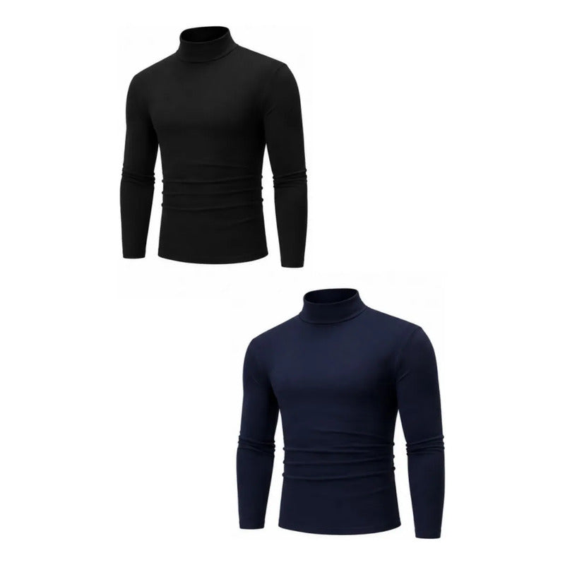 Pack 2 Camiseta Termica Hombre Polar Manga Larga Beatle Frio Varios Azul-negro-blanco-gris Xl