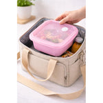 Set 3 Contenedores Hermeticos Taper Tupper Plastico 700ml Rosa