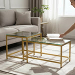 Mesa De Centro 2 Mesita Centro Cuadrada Y Rectangular Nido Dorado