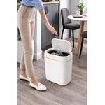 Basurero Automatico Con Sensor De Movimiento Blanco Papelera Blanco