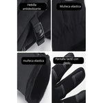 Guantes Térmicos Cuero Impermeables Touch Invierno Moto Negros Xl