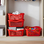 Pack 3 Cestas Apilables Organizadoras Anidable De 4 Litros Rojo