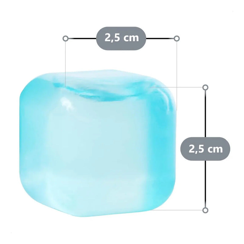 12 Cubos De Hielo Artificial Reutilizables Colores Y Blanco