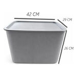 X3 Caja Cesta Organizadora Plastica Con Tapa Apilable 24ltrs