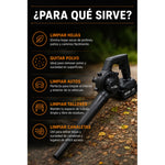 Sopladora Aire Secado Auto Tasbel Inalambrica Soplador Hojas Negro