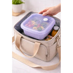 Set 3 Contenedores Hermeticos Taper Tupper Plastico 700ml Lila