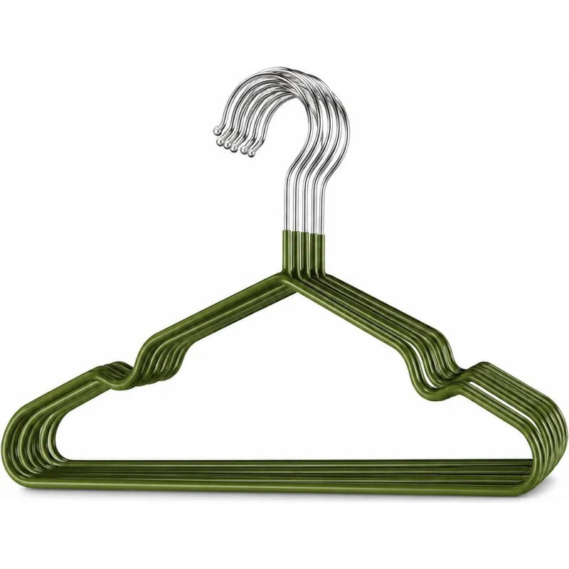 X10 Perchero Metalico Infantil Organizador Para Ropa Bebe Verde Musgo