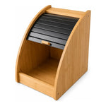 Caja Para Guardar Pan Con Tapa Enrollable Estilo Rustico Madera-negro Vertical