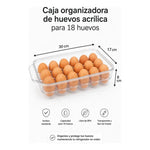 Organizador De Huevos Caja Para 18 Huevos Para Refrigerador  Transparente