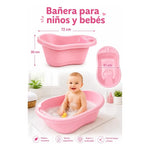 Bañera Bebe Niños Plástico Tina Bebe Ergonómica 72cm Liviana Rosa Liso