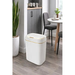 Basurero Automatico Con Sensor De Movimiento Blanco Papelera Blanco